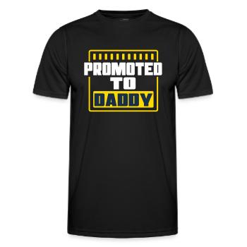 Zum Papa befördert - Männer Funktions-T-Shirt - Schwarz - Vorne - AI Model Male 178 dark (178cm)