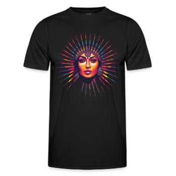 Indian Woman Squaw Indian Woman Indian Picture - Men's Functional T-Shirt - black - Front - AI Model Male 178 dark (178cm)
