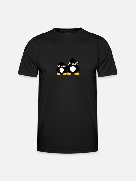 Cool Penguin Dad And Boy - Men's Functional T-Shirt - black
