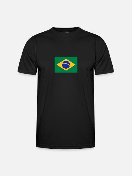 Brasilien - Männer Funktions-T-Shirt - Schwarz