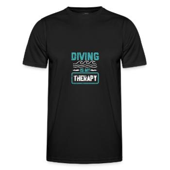 Diving therapy - Men's Functional T-Shirt - black - Front - AI Model Male 178 dark (178cm)