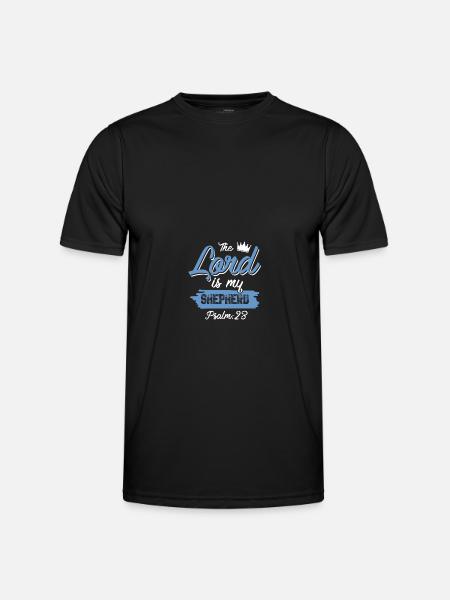 bibel spruch hirte - Männer Funktions-T-Shirt - Schwarz
