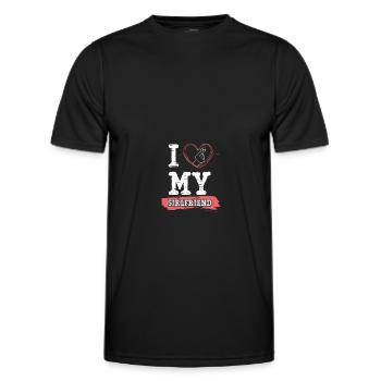 J’aime ma copine - T-shirt sport Homme - noir - Devant - AI Model Male 178 dark (178cm)