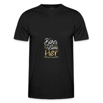 Né pour t’aimer - T-shirt sport Homme - noir - Devant - AI Model Male 178 dark (178cm)