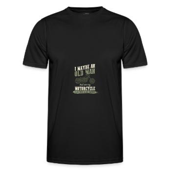 Motorcycle Old Man - Men's Functional T-Shirt - black - Front - AI Model Male 178 dark (178cm)