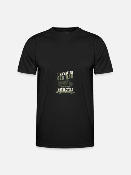 Motorcycle Old Man - Men's Functional T-Shirt - black
