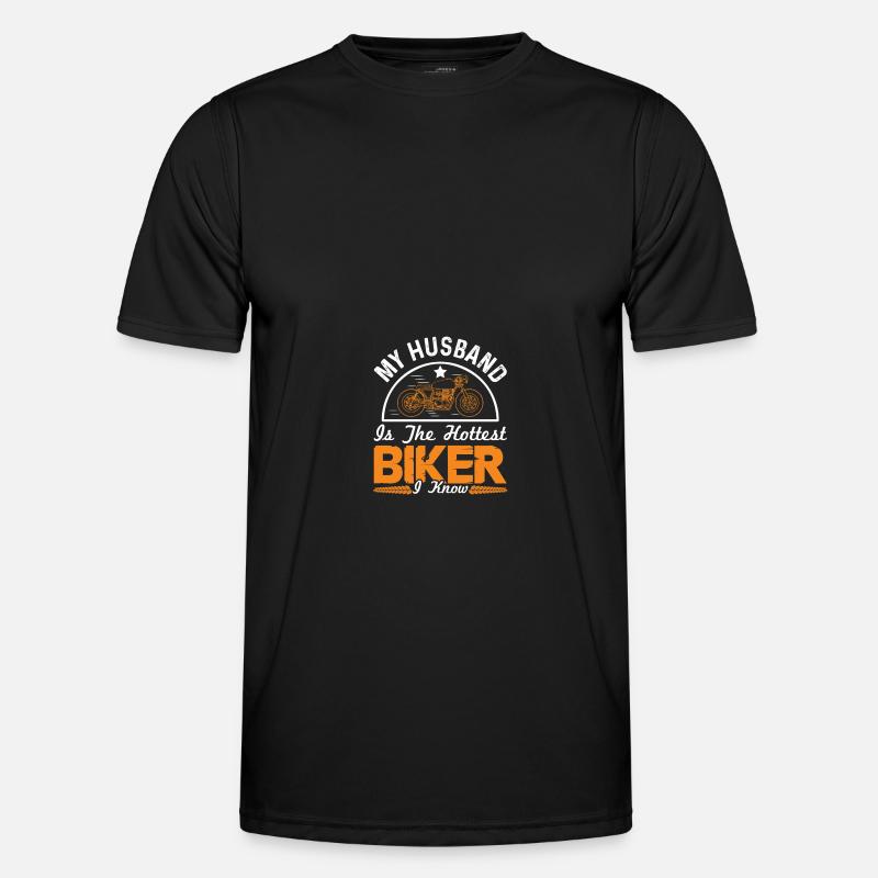 motorrad ehemann spruch - Männer Funktions-T-Shirt - Schwarz