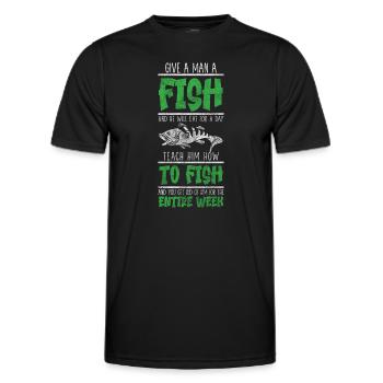 Angel Petri Heil Fish Hook - Men's Functional T-Shirt - black - Front - AI Model Male 178 dark (178cm)