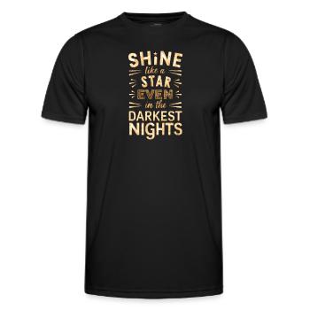 Brille comme une étoile, même dans les nuits les plus sombres - T-shirt sport Homme - noir - Devant - AI Model Male 178 dark (178cm)