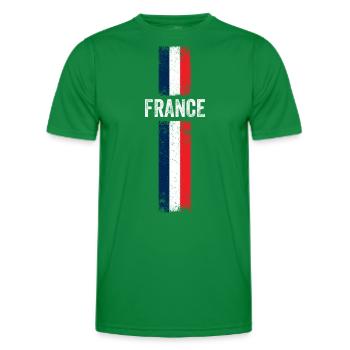 flag of France - Men's Functional T-Shirt - kelly green - Front - AI Model Male 178 dark (178cm)
