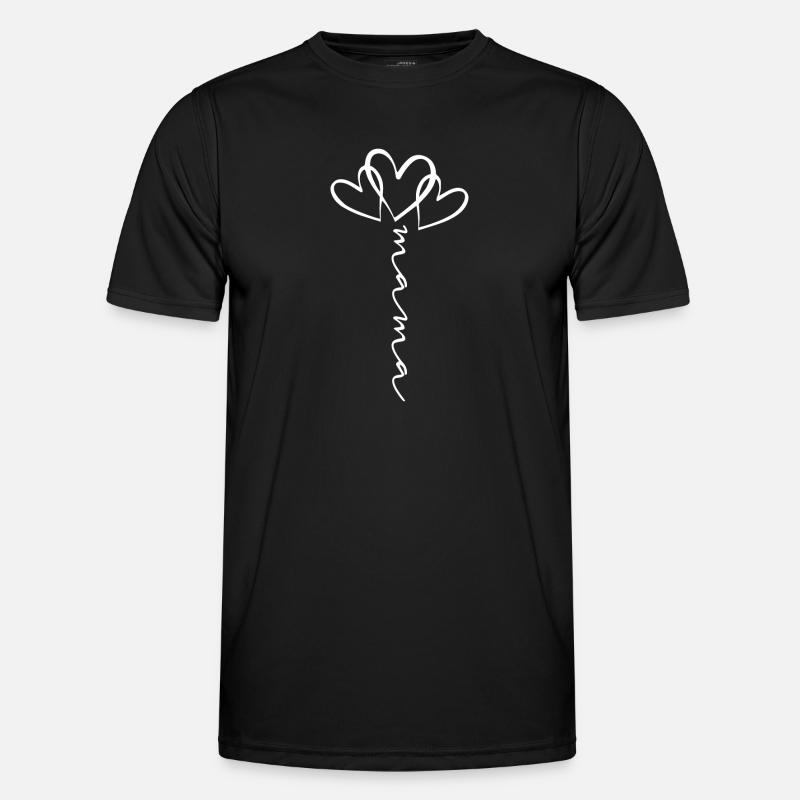 Mom Scripture Heart Flower - Men's Functional T-Shirt - black
