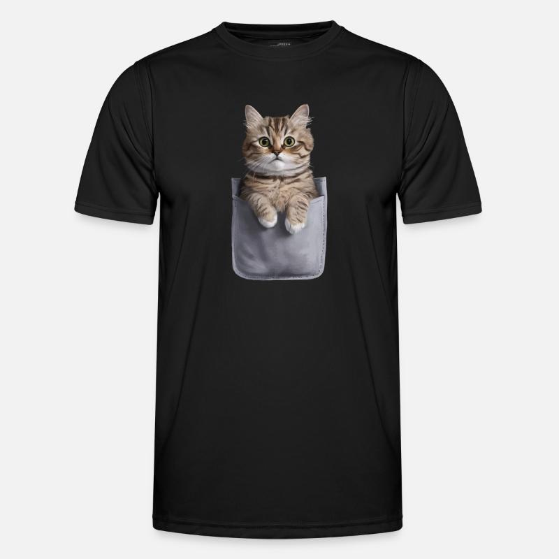 Ragdoll-Katze in der Tasche Geschenk - Männer Funktions-T-Shirt - Schwarz
