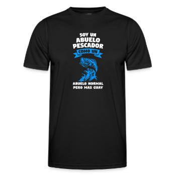 Angler Opa Angeln Geschenk - Männer Funktions-T-Shirt - Schwarz - Vorne - AI Model Male 178 dark (178cm)