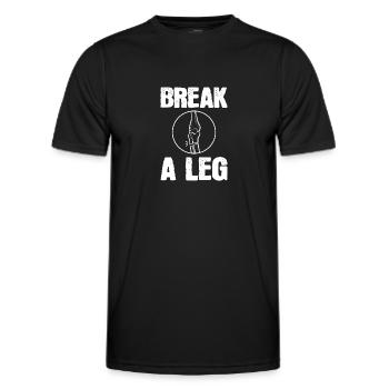 Gebrochenes Bein - Männer Funktions-T-Shirt - Schwarz - Vorne - AI Model Male 178 dark (178cm)