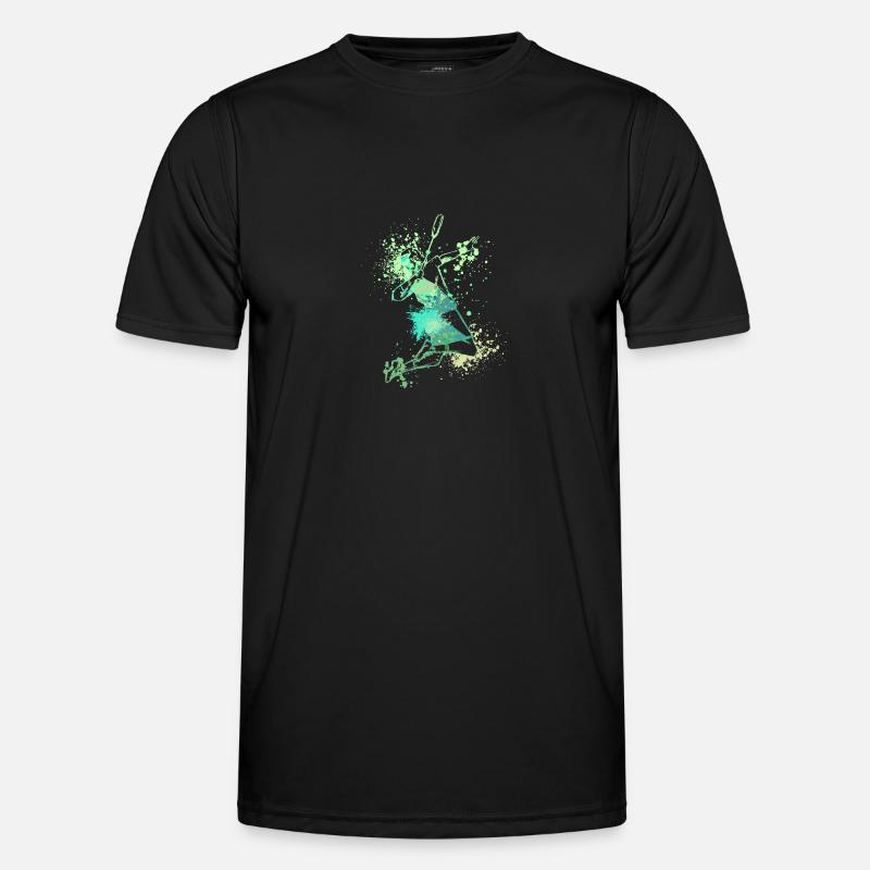 Splash Badminton player - Männer Funktions-T-Shirt - Schwarz