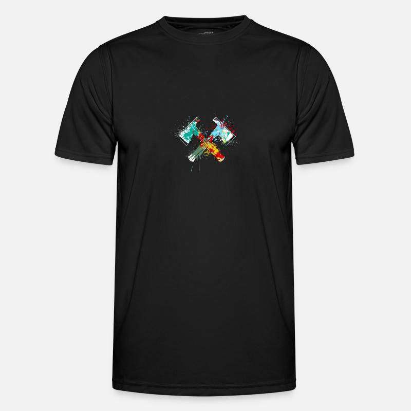 Splahs Axtwerfen Axtwerfer - Männer Funktions-T-Shirt - Schwarz