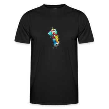 Splash art Dinosaur sauropod diplodocus head - Männer Funktions-T-Shirt - Schwarz - Vorne - AI Model Male 178 dark (178cm)