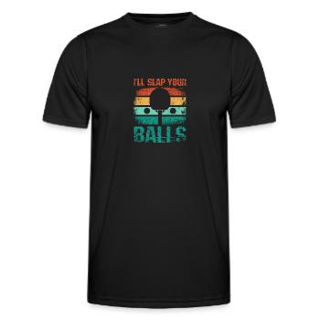 Je vais te claquer les couilles, drôle de ping-pong - T-shirt sport Homme - noir - Devant - AI Model Male 178 dark (178cm)