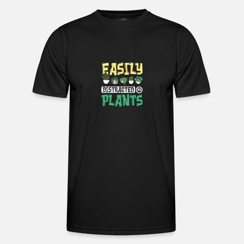 Easily distracted by plants Botanist - Men's Functional T-Shirt - black
