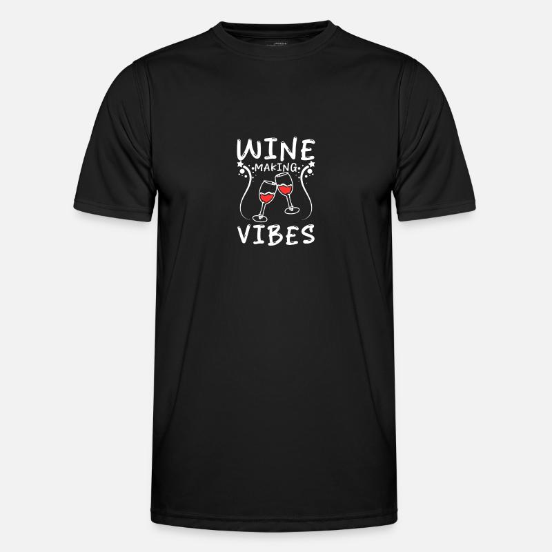 Wine making vibes - Männer Funktions-T-Shirt - Schwarz