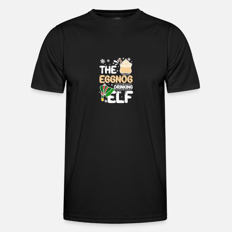 The eggnog drinking elf - Männer Funktions-T-Shirt - Schwarz