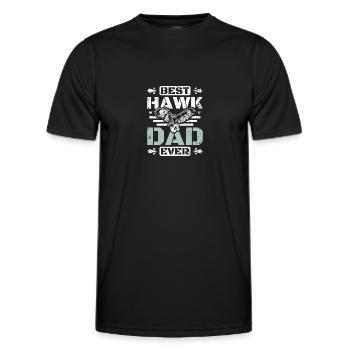 Fête des pères Falconer meilleur papa faucon de tous les temps - T-shirt sport Homme - noir - Devant - AI Model Male 178 dark (178cm)