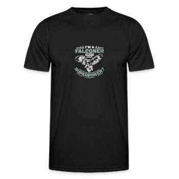 I'm a falconer what's your superpower - Männer Funktions-T-Shirt - Schwarz - Vorne - AI Model Male 178 dark (178cm)