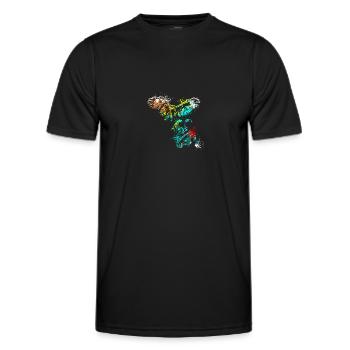 Splash art falcon hawk falconer - Männer Funktions-T-Shirt - Schwarz - Vorne - AI Model Male 178 dark (178cm)