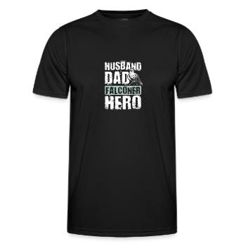Husband dad falconer hero - Männer Funktions-T-Shirt - Schwarz - Vorne - AI Model Male 178 dark (178cm)