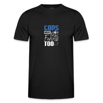 Cops have feelings too - Men's Functional T-Shirt - black - Front - AI Model Male 178 dark (178cm)