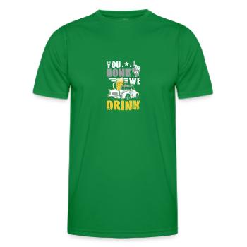 You honk we drink, funny drinking tailgate - Männer Funktions-T-Shirt - Kelly Green - Vorne - AI Model Male 178 dark (178cm)