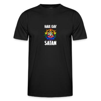 Hail Gay Satan Goth Gay Pride Baphomet Lgbt Pride - Männer Funktions-T-Shirt - Schwarz - Vorne - AI Model Male 178 dark (178cm)