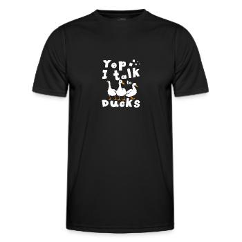 Oui, je parle aux canards - T-shirt sport Homme - noir - Devant - AI Model Male 178 dark (178cm)