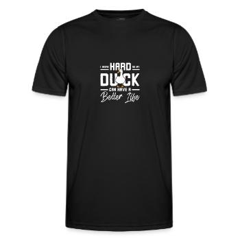 Je travaille dur pour que mon canard puisse avoir une vie meilleure - T-shirt sport Homme - noir - Devant - AI Model Male 178 dark (178cm)