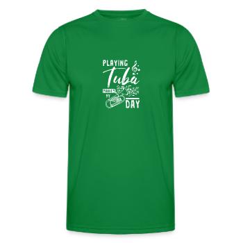 Jouer du tuba fait ma journée - T-shirt sport Homme - vert - Devant - AI Model Male 178 dark (178cm)
