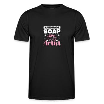 Handmade soap artist soap making - Men's Functional T-Shirt - black - Front - AI Model Male 178 dark (178cm)