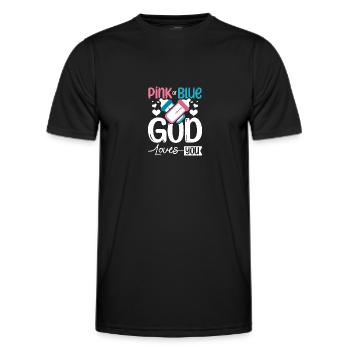 Pink or blue god loves you - Männer Funktions-T-Shirt - Schwarz - Vorne - AI Model Male 178 dark (178cm)