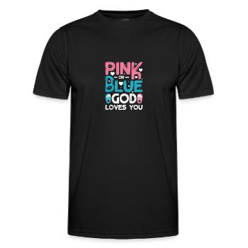 Pink or blue god loves you - Männer Funktions-T-Shirt - Schwarz - Vorne - AI Model Male 178 dark (178cm)