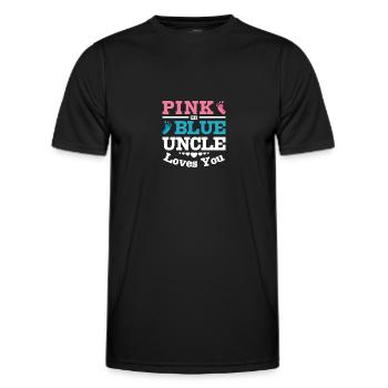 Pink or blue uncle loves you - Männer Funktions-T-Shirt - Schwarz - Vorne - AI Model Male 178 dark (178cm)