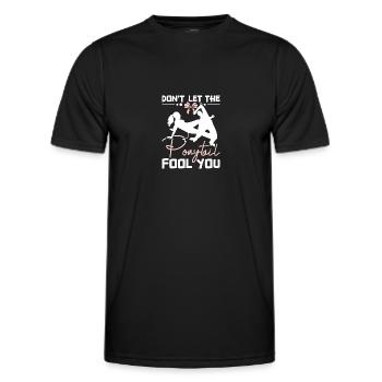 Don't let the ponytail fool you Capoeira girl - Men's Functional T-Shirt - black - Front - AI Model Male 178 dark (178cm)