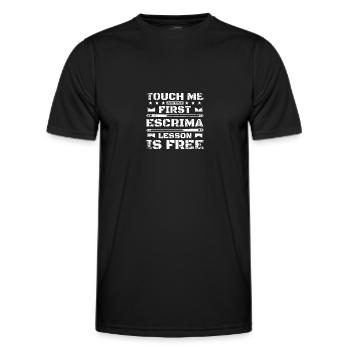 Touch me and your first escrima lesson is free - Männer Funktions-T-Shirt - Schwarz - Vorne - AI Model Male 178 dark (178cm)
