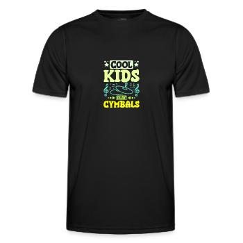 Children cool kids play Cymbals - Men's Functional T-Shirt - black - Front - AI Model Male 178 dark (178cm)