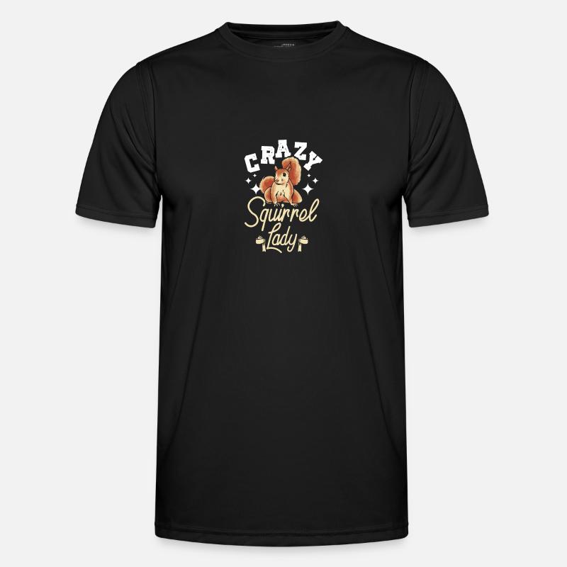 Crazy Squirrel lady - Men's Functional T-Shirt - black