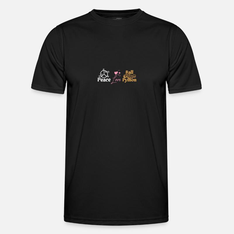 Peace love ball python - Men's Functional T-Shirt - black