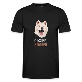 Personal Stalker Samojede - Männer Funktions-T-Shirt - Schwarz - Vorne - AI Model Male 178 dark (178cm)