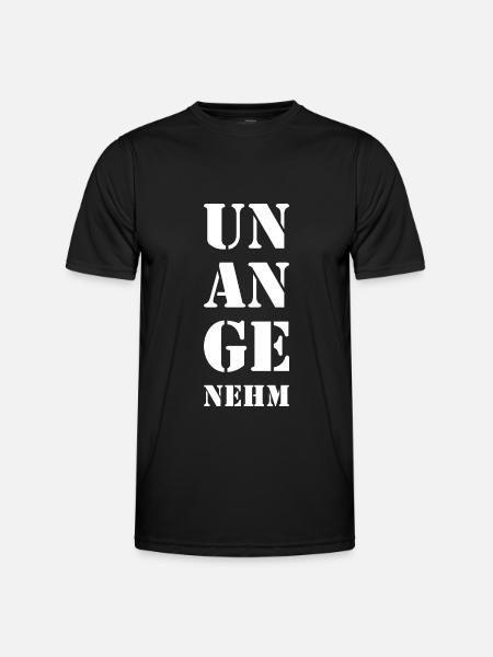UNANGENEHM FREMDSCHÄMEN - Männer Funktions-T-Shirt - Schwarz