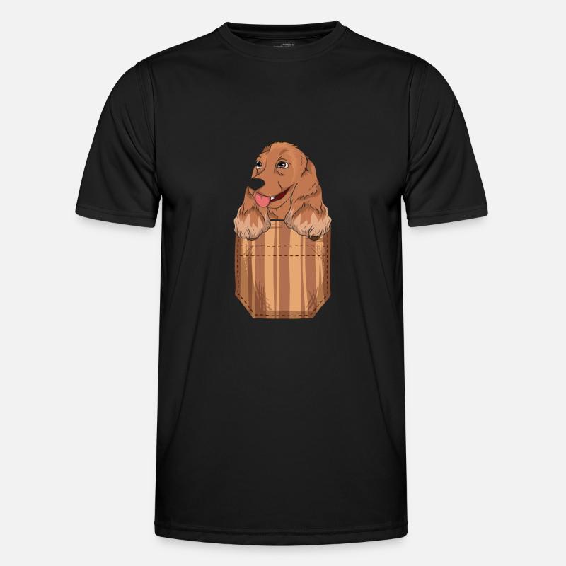 Geschenkidee Hund Brusttasche Cocker Spaniel Männer Funktions-T-Shirt