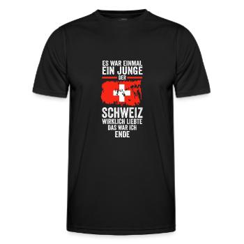 Schweiz Schweizer - Männer Funktions-T-Shirt - Schwarz - Vorne - AI Model Male 178 dark (178cm)