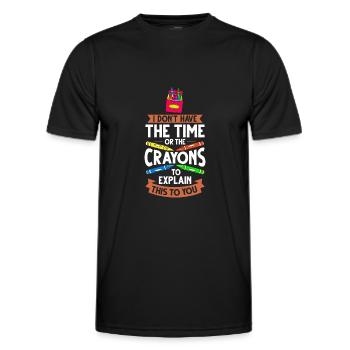 Crayon Box Colored Pencil Wax Case Wax Crayon - Men's Functional T-Shirt - black - Front - AI Model Male 178 dark (178cm)