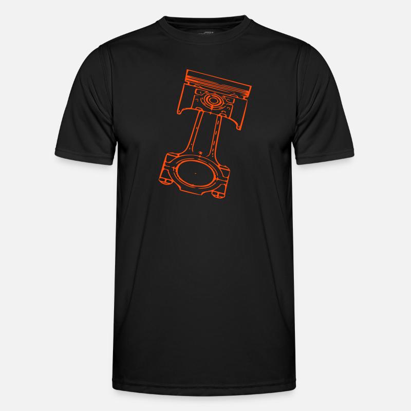 Kolben - Männer Funktions-T-Shirt - Schwarz
